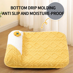 Cute Yellow Cream Cat Bed - Plush Dog Pillow Basket