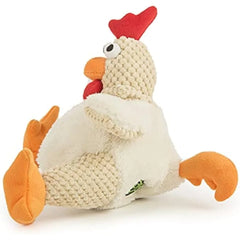 goDog Checkers Fat Rooster Squeaky Plush Dog Toy - Large
