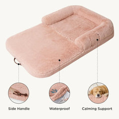 Foldable Human Dog Bed for Adults - 2 in 1 Calming Dog Bed