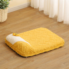 Cute Yellow Cream Cat Bed - Plush Dog Pillow Basket