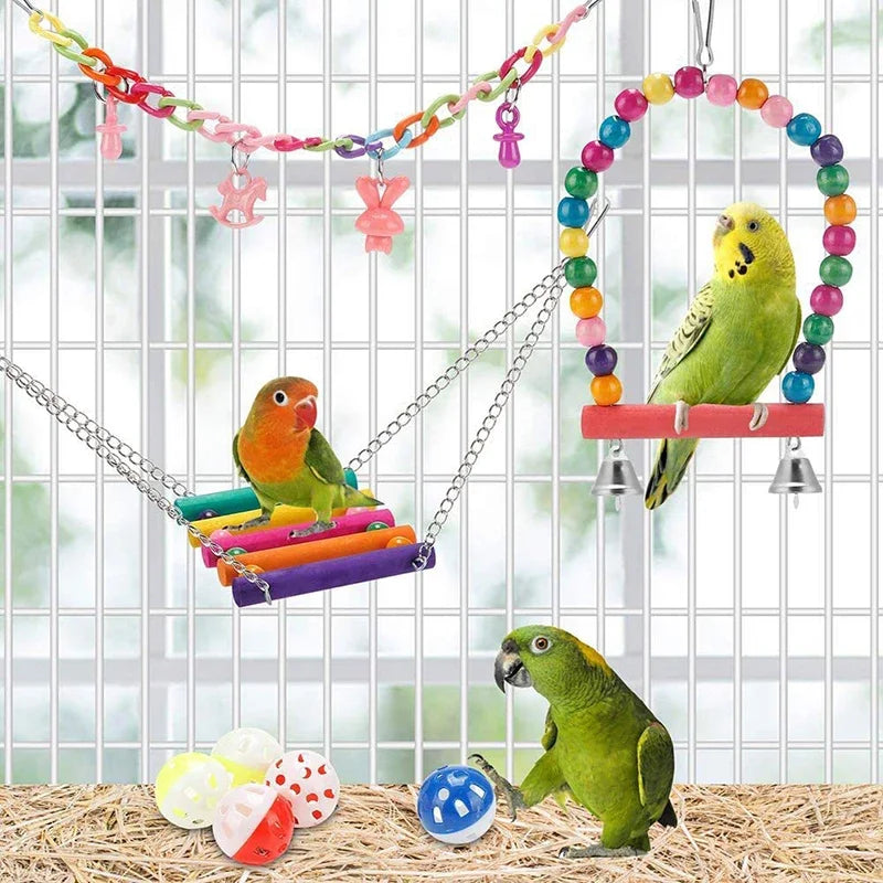 11-piece Bird Cage Toy Set