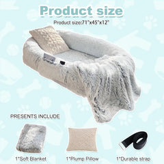 Human Dog Bed - Washable Faux Fur Orthopedic Napping Bed
