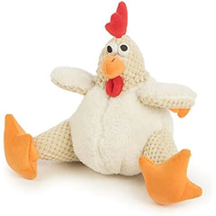 goDog Checkers Fat Rooster Squeaky Plush Dog Toy - Large