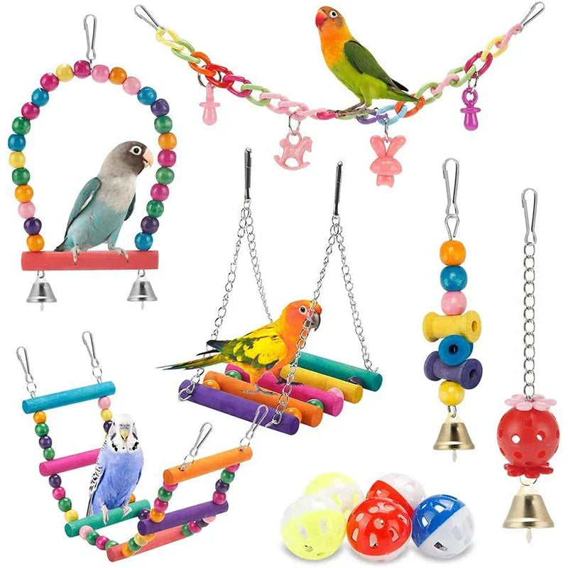 11-piece Bird Cage Toy Set