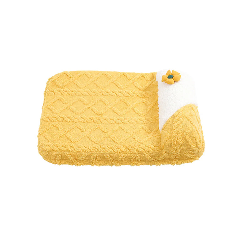 Cute Yellow Cream Cat Bed - Plush Dog Pillow Basket