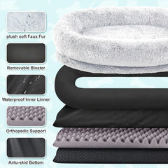Human Dog Bed - Washable Faux Fur Orthopedic Napping Bed