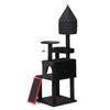 64" Gothic Cat Tree with Coffin Bed