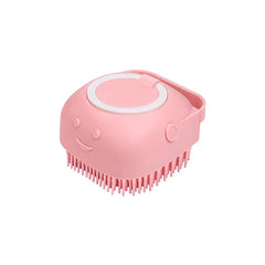 Dog Bathing Brush Pet Massage Brush with Shampoo Dispenser
