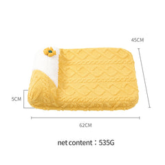 Cute Yellow Cream Cat Bed - Plush Dog Pillow Basket