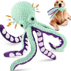 Interactive Plush Octopus Dog Toy with Sound