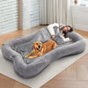 Extra Large Human Dog Bed - 72"×48"×10" with Blanket & Side Pocket