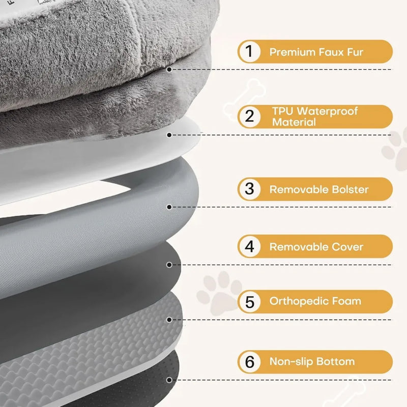 Extra Large Human Dog Bed - 72"×48"×10" with Blanket & Side Pocket