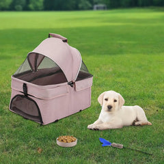 Foldable Pet Travel Bag with 4 Wheels