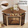 51" Corner Wooden Dog Crate Furniture - 2-Tier Shelves